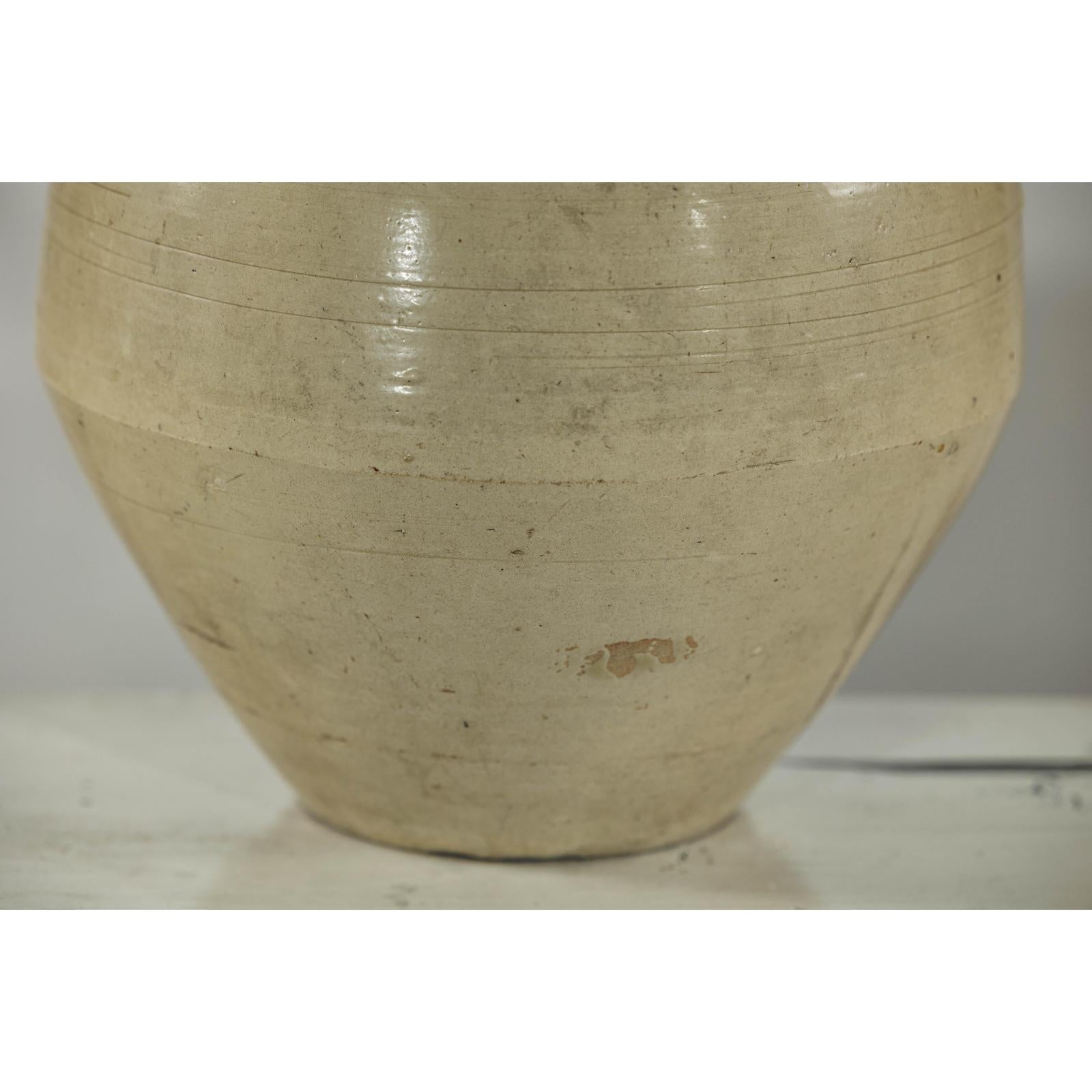 Sand-Colored Ceramic Vase with Rounded Shoulder and Tapered Base-8. Asian &amp; Chinese Furniture, Art, Antiques, Vintage Home Décor for sale at FEA Home