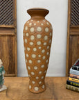 Sand Orange Textured Ceramic Lamp Base with White Polka Dots - FEA Home