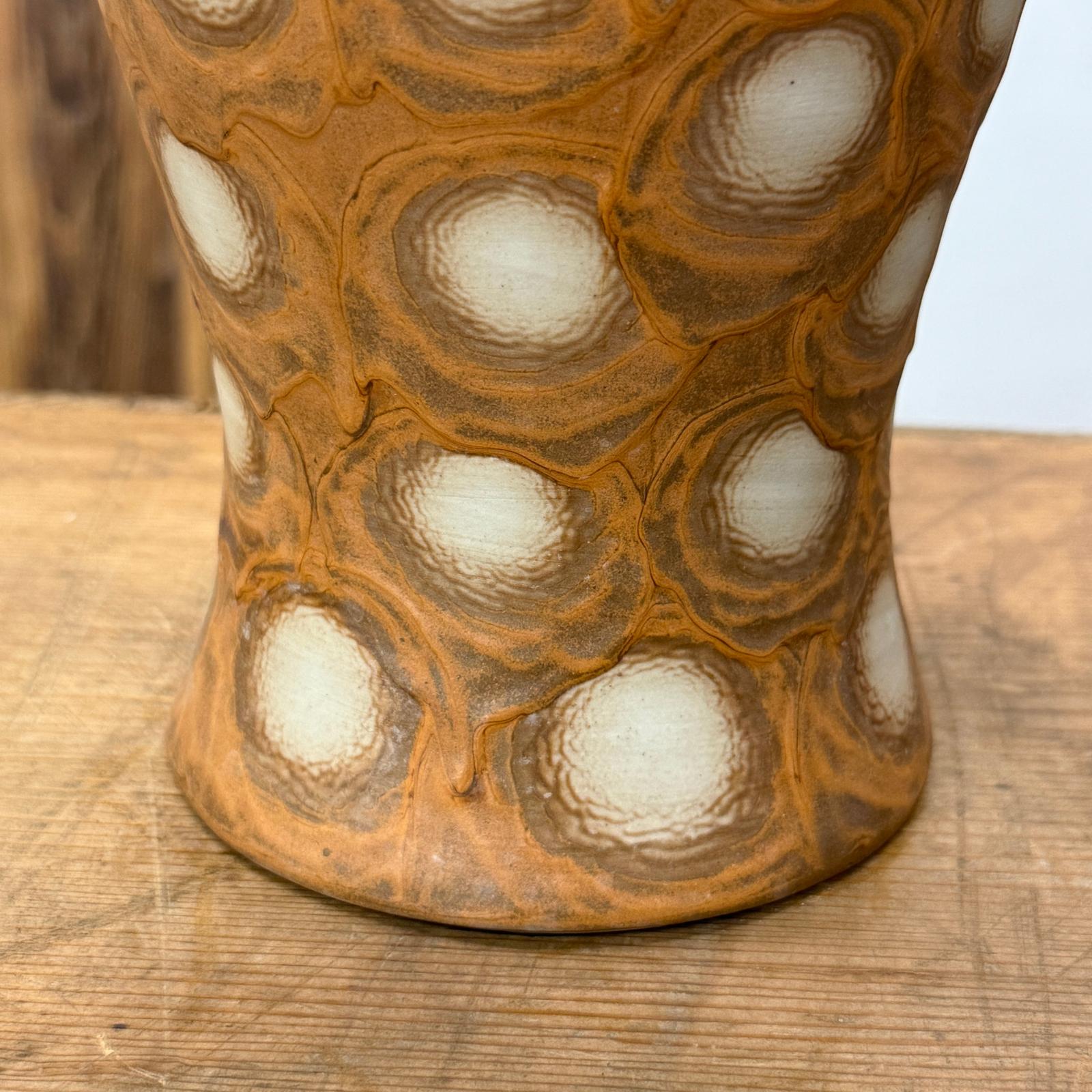 Sand Orange Textured Ceramic Lamp Base with White Polka Dots - FEA Home