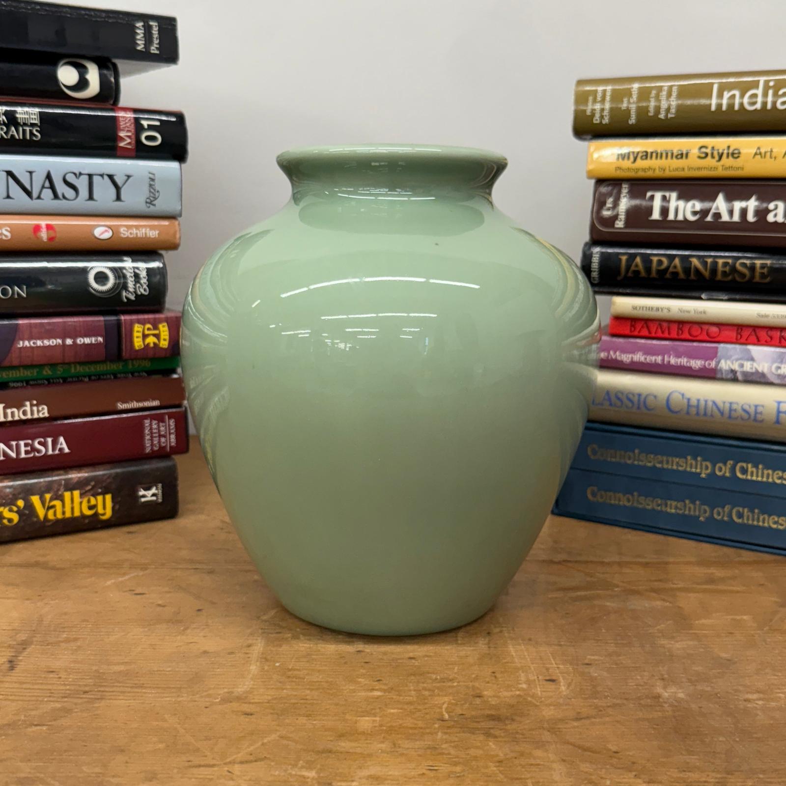 Seafoam Green Ceramic Vase with Rounded Silhouette, SKU , image 2