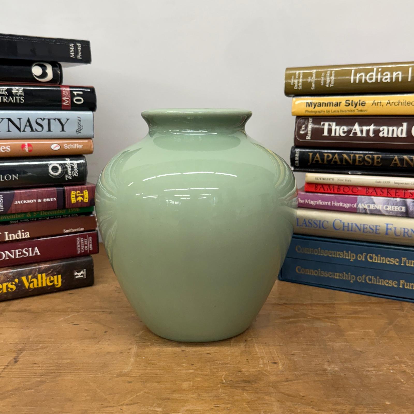 Seafoam Green Ceramic Vase with Rounded Silhouette, SKU , image 3