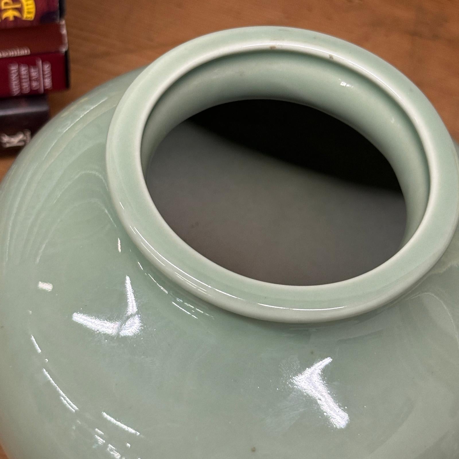Seafoam Green Ceramic Vase with Rounded Silhouette, SKU , image 4