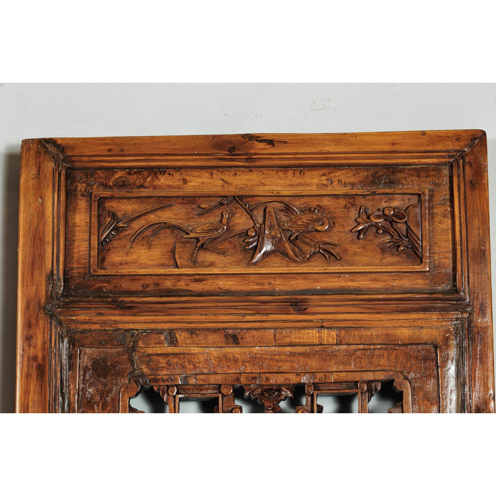 Set of Four Antique Architectural Panels with Carved Lattice and Figures-13. Asian &amp; Chinese Furniture, Art, Antiques, Vintage Home Décor for sale at FEA Home
