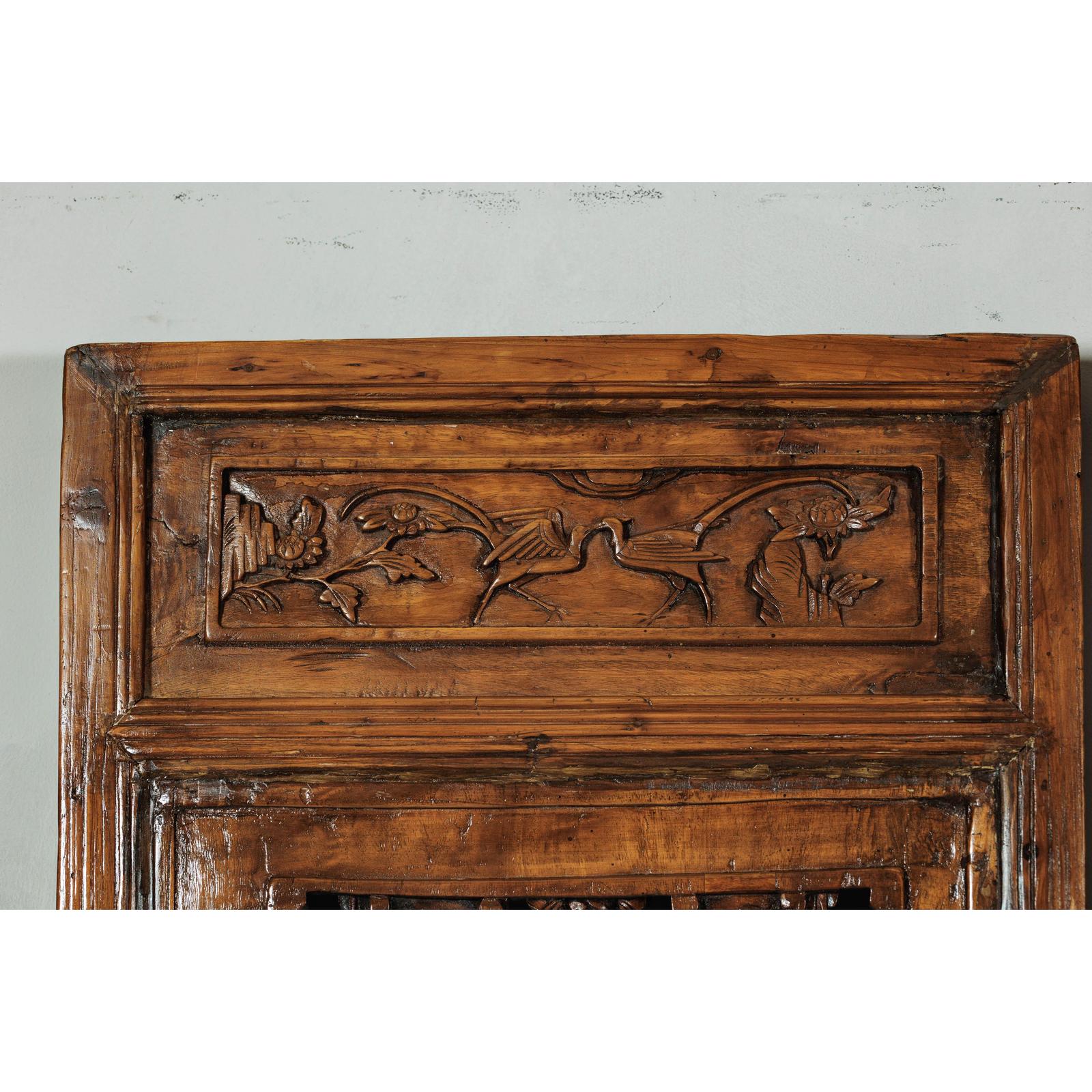 Set of Four Antique Architectural Panels with Carved Lattice and Figures-8. Asian &amp; Chinese Furniture, Art, Antiques, Vintage Home Décor for sale at FEA Home