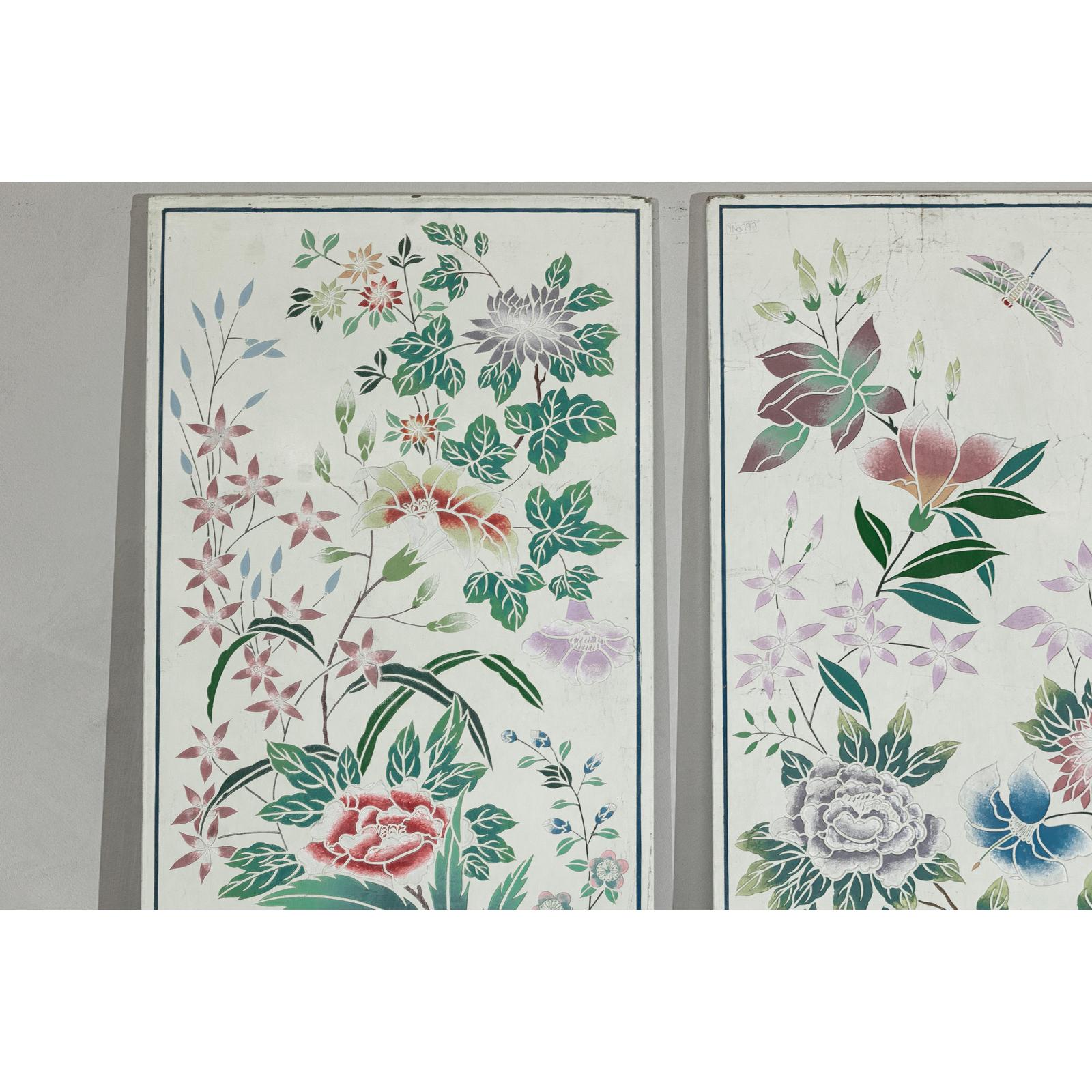 Set of Four Individual Panels with Flowers &amp; Butterflies - image 11