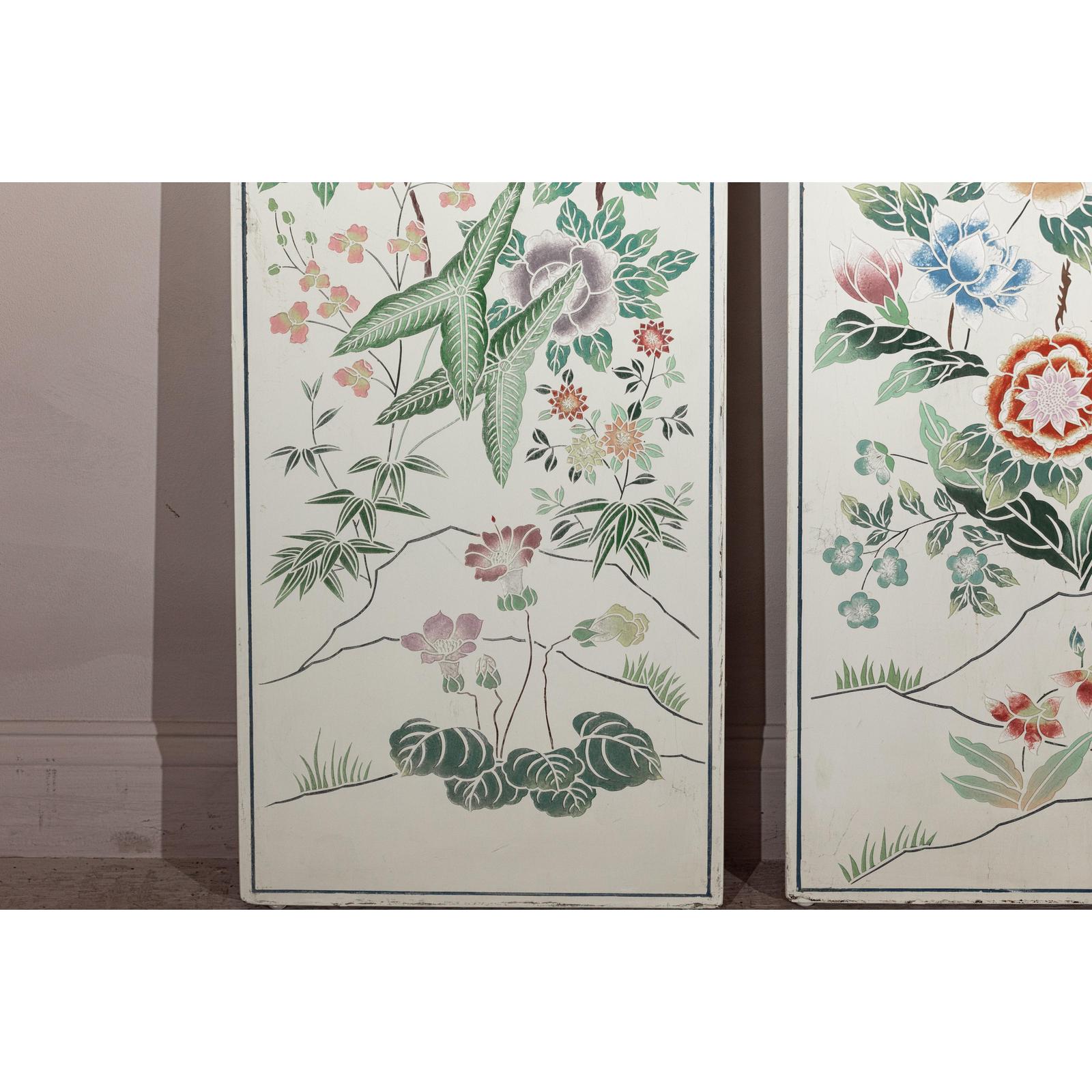 Set of Four Individual Panels with Flowers &amp; Butterflies - image 13