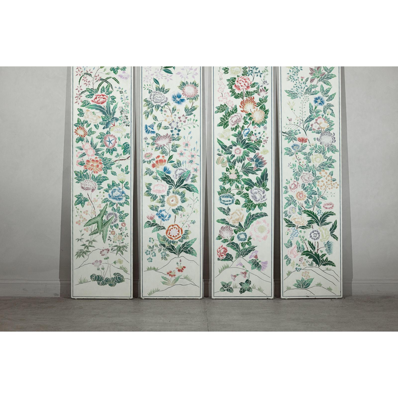 Set of Four Individual Panels with Flowers &amp; Butterflies - image 4
