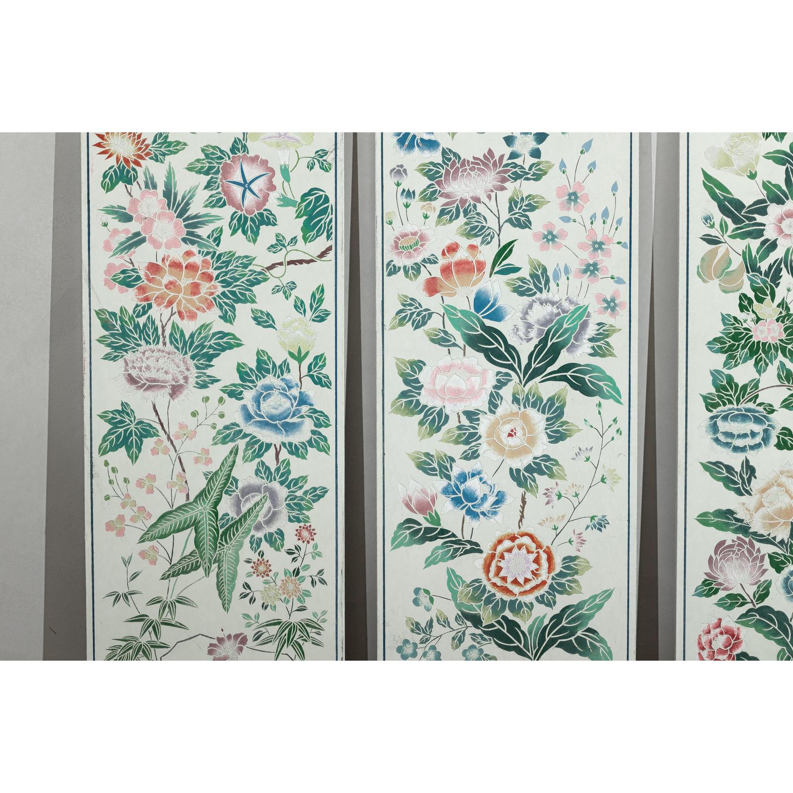 Set of Four Individual Panels with Flowers &amp; Butterflies - image 6