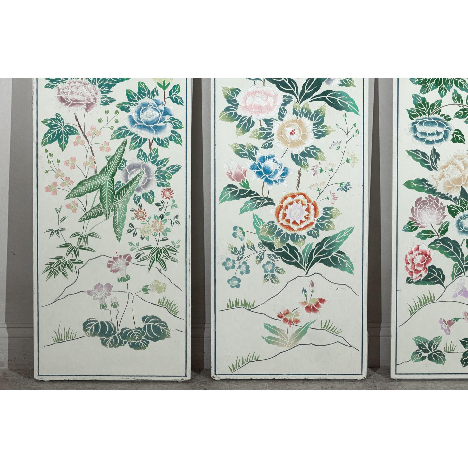 Set of Four Individual Panels with Flowers &amp; Butterflies - image 7