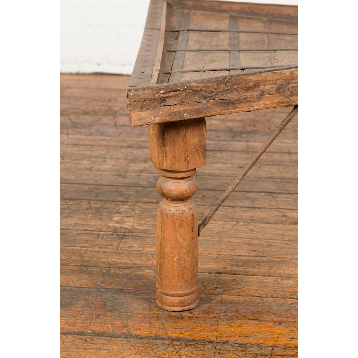 19th Century Indian Bullock Cart Made into a Coffee Table with Iron Details-12. Asian &amp; Chinese Furniture, Art, Antiques, Vintage Home Décor for sale at FEA Home