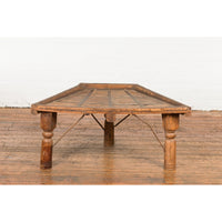 19th Century Indian Bullock Cart Made into a Coffee Table with Iron Details