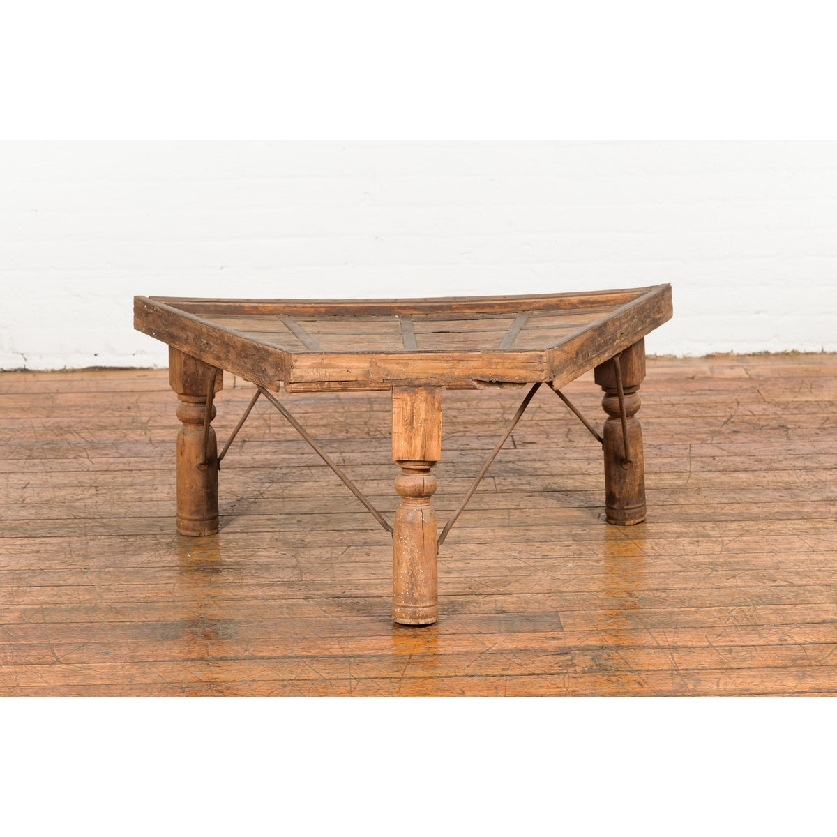 19th Century Indian Bullock Cart Made into a Coffee Table with Iron Details-2. Asian & Chinese Furniture, Art, Antiques, Vintage Home Décor for sale at FEA Home