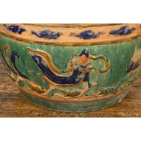 Antique Annamese 19th Century Planter with Green Glaze Décor and Patina-YN7766-12. Asian & Chinese Furniture, Art, Antiques, Vintage Home Décor for sale at FEA Home