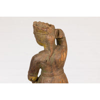 Wooden Temple Sculpture of a Woman