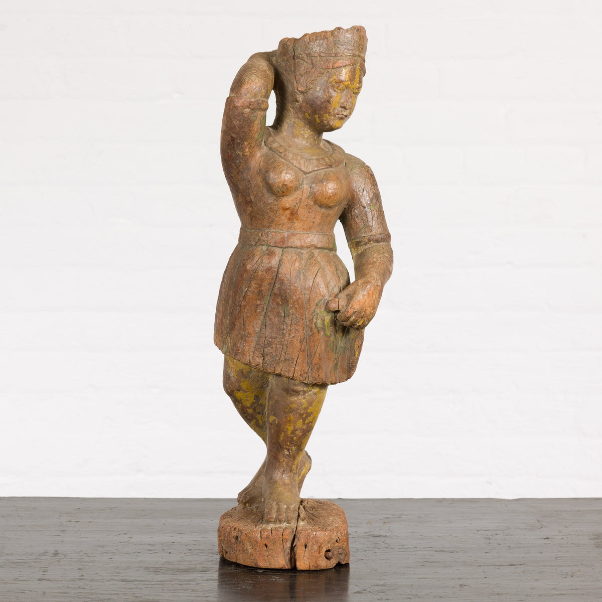 Wooden Temple Sculpture of a Woman-1. Asian & Chinese Furniture, Art, Antiques, Vintage Home Décor for sale at FEA Home