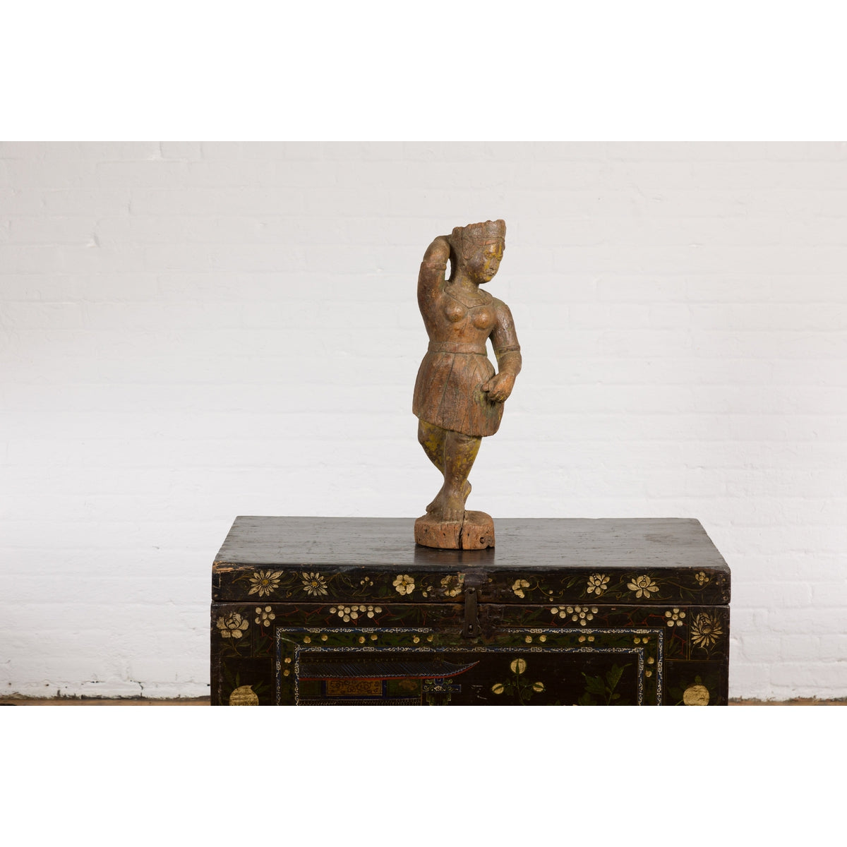 Wooden Temple Sculpture of a Woman-2. Asian & Chinese Furniture, Art, Antiques, Vintage Home Décor for sale at FEA Home