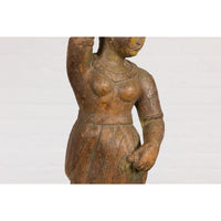 Wooden Temple Sculpture of a Woman