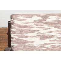 Antique Natural Edge Settee with Custom Upholstery and Rustic Character