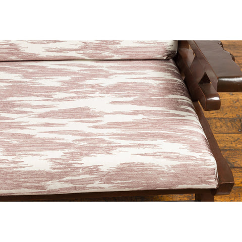 Antique Natural Edge Settee with Custom Upholstery and Rustic Character-YN7616-9. Asian & Chinese Furniture, Art, Antiques, Vintage Home Décor for sale at FEA Home