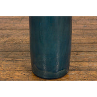 Artisan Made Prem Collection Blue Floor Ceramic Vase with Screen Patterns