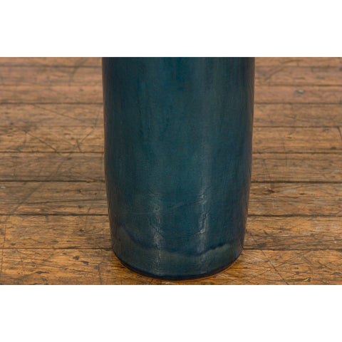 Artisan Made Prem Collection Blue Floor Ceramic Vase with Screen Patterns-YNE821-10. Asian & Chinese Furniture, Art, Antiques, Vintage Home Décor for sale at FEA Home