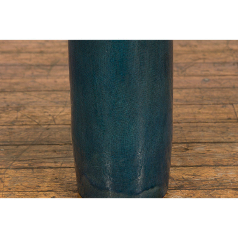 Buy-this-Artisan Made Prem Collection Blue Floor Ceramic Vase with Screen Patterns-image-position-9-style-YNE821-Shop-for-Vintage-and-Antique-Asian-and-Chinese-Furniture-for-sale-at-FEA Home-NYC