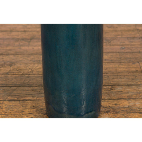 Artisan Made Prem Collection Blue Floor Ceramic Vase with Screen Patterns-YNE821-9. Asian & Chinese Furniture, Art, Antiques, Vintage Home Décor for sale at FEA Home