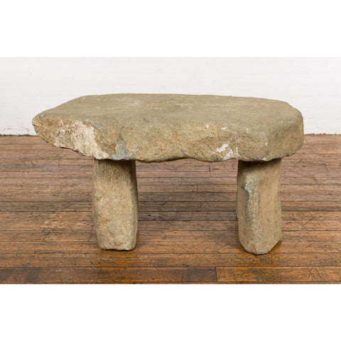 Asian Antique Three Piece Stone Bench with Great Rustic Character-YN7764-3. Asian & Chinese Furniture, Art, Antiques, Vintage Home Décor for sale at FEA Home