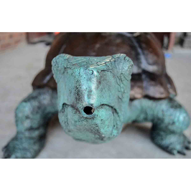 Bronze Fountain Garden Turtle Sculpture-RG1084-10. Asian & Chinese Furniture, Art, Antiques, Vintage Home Décor for sale at FEA Home