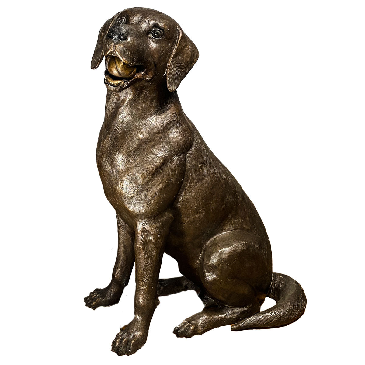 Bronze Labrador Dog Statue, "Bailey"-1. Asian & Chinese Furniture, Art, Antiques, Vintage Home Décor for sale at FEA Home