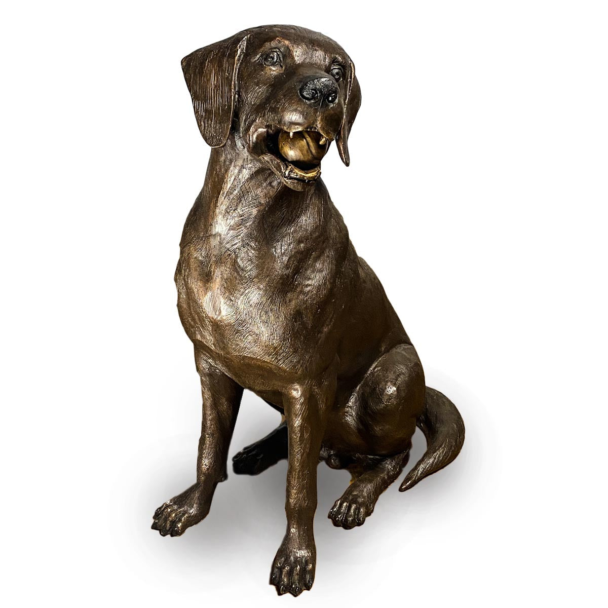 Bronze Labrador Dog Statue, "Bailey"-2. Asian & Chinese Furniture, Art, Antiques, Vintage Home Décor for sale at FEA Home