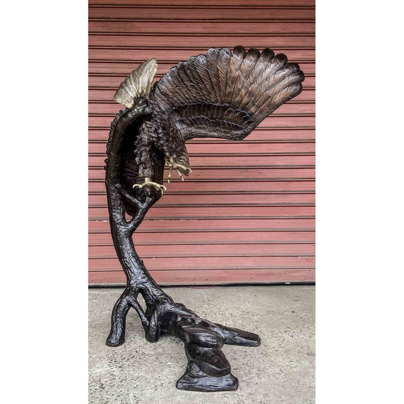 Bronze Eagle Statue, Flying Freedom-RG1179-12. Asian & Chinese Furniture, Art, Antiques, Vintage Home Décor for sale at FEA Home