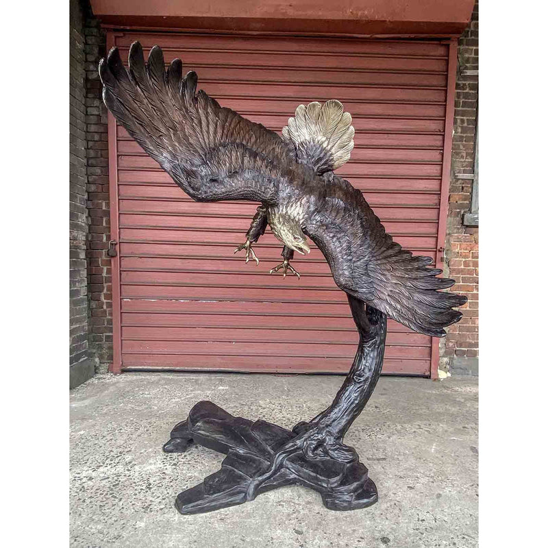 Bronze Eagle Statue, Flying Freedom-RG1179-3. Asian & Chinese Furniture, Art, Antiques, Vintage Home Décor for sale at FEA Home