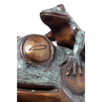 Bronze Reading Animal Sculpture, "Frog Prince"