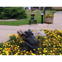 Bronze Reading Animal Sculpture, "Frog Prince"