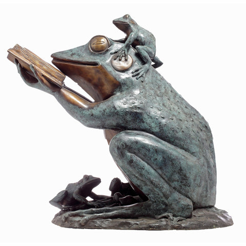 Bronze Reading Animal Sculpture, "Frog Prince"-5. Asian & Chinese Furniture, Art, Antiques, Vintage Home Décor for sale at FEA Home