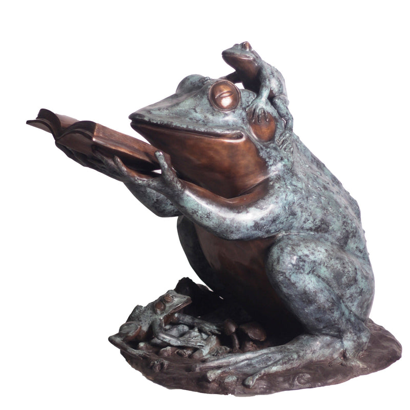 Bronze Reading Animal Sculpture, "Frog Prince"-6. Asian & Chinese Furniture, Art, Antiques, Vintage Home Décor for sale at FEA Home