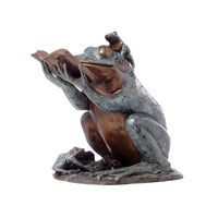 Bronze Reading Animal Sculpture, "Frog Prince"