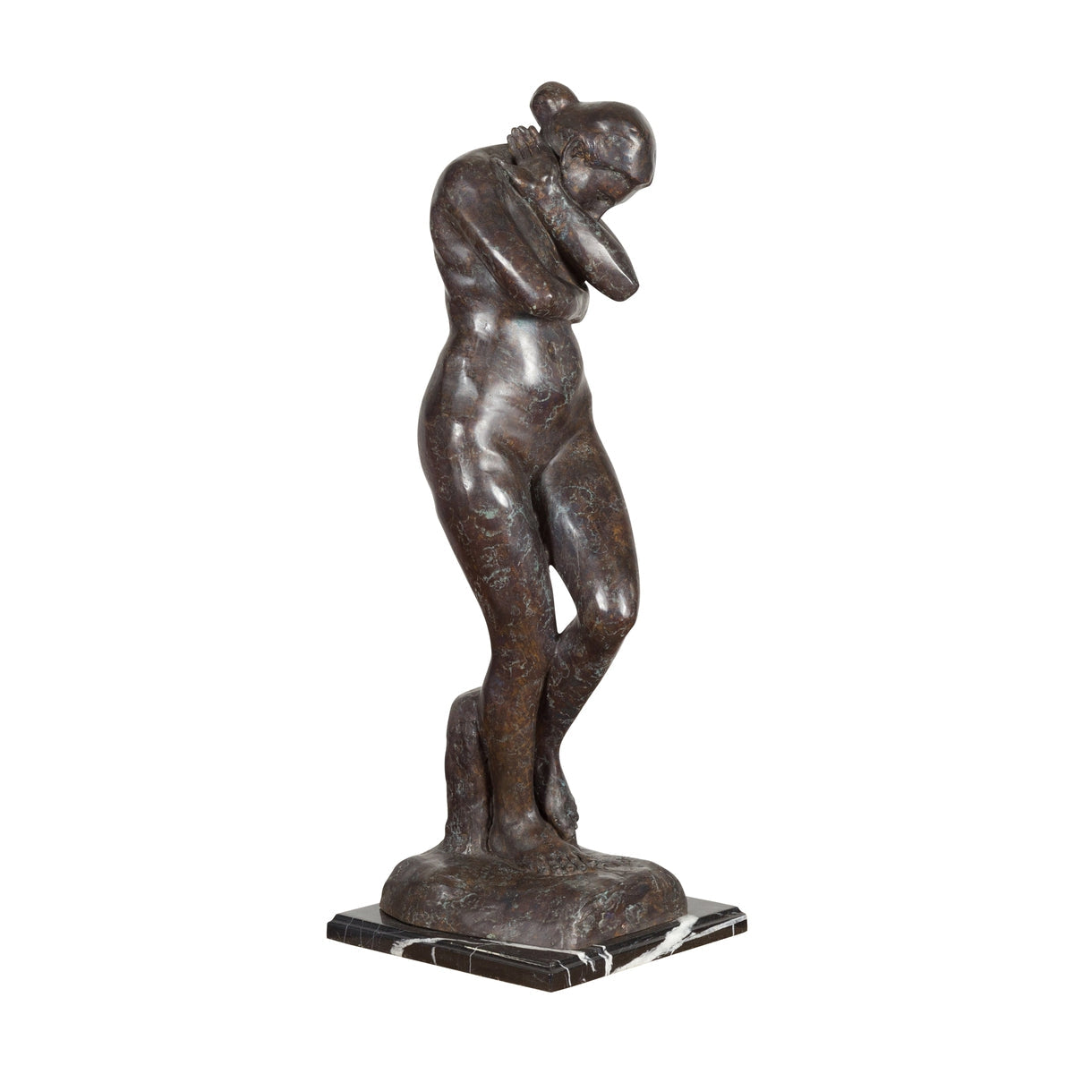 Bronze Tabletop Sculpture Inspired by Auguste Rodin's Eve-1. Asian & Chinese Furniture, Art, Antiques, Vintage Home Décor for sale at FEA Home