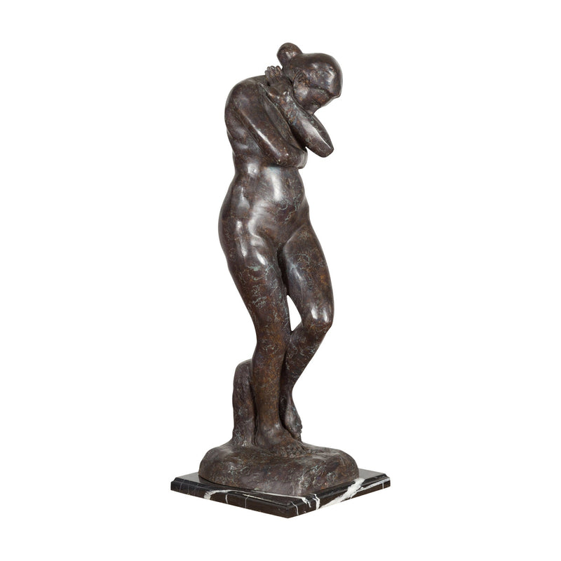 Bronze Tabletop Sculpture Inspired by Auguste Rodin's Eve-RG2130-1. Asian & Chinese Furniture, Art, Antiques, Vintage Home Décor for sale at FEA Home