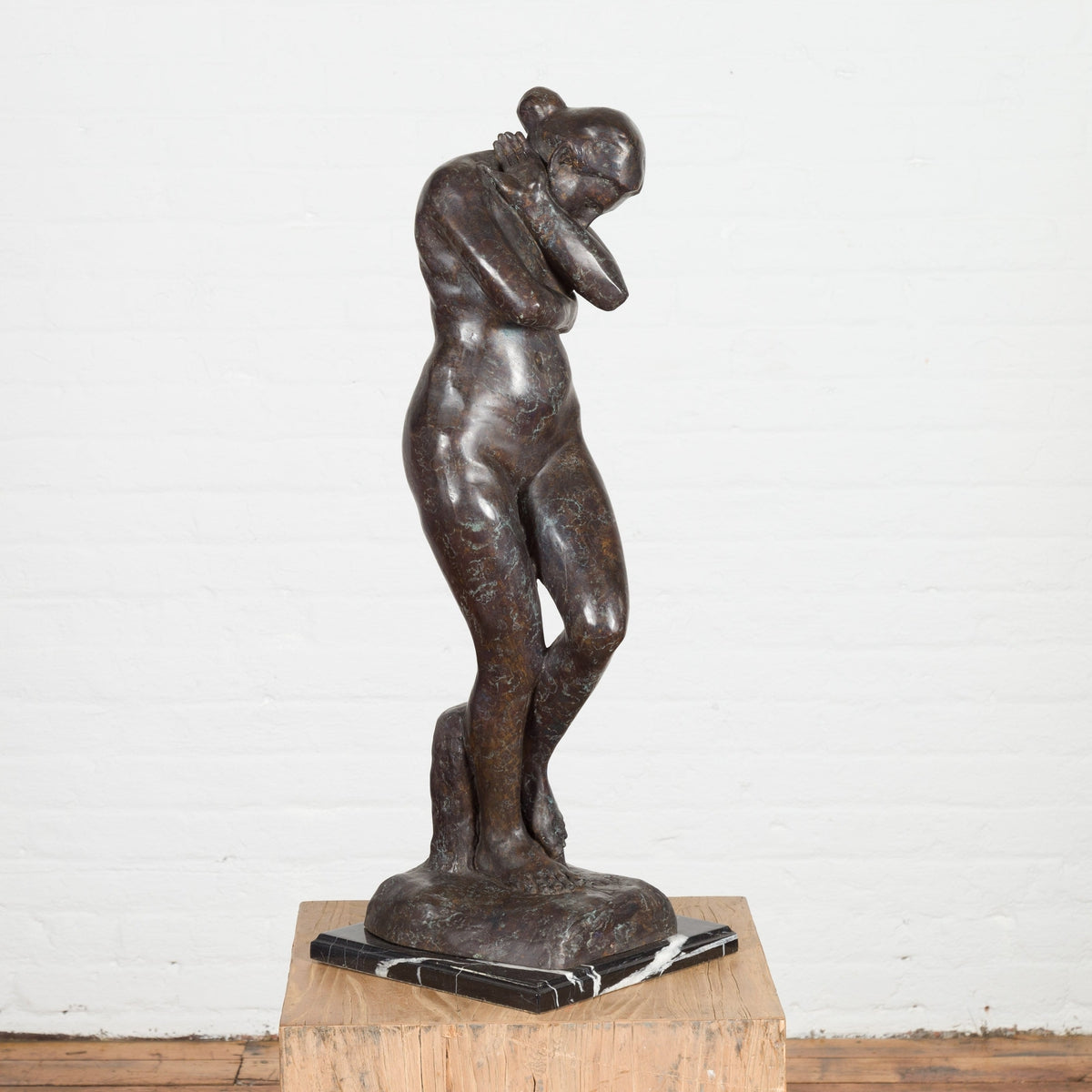 Bronze Tabletop Sculpture Inspired by Auguste Rodin's Eve-2. Asian & Chinese Furniture, Art, Antiques, Vintage Home Décor for sale at FEA Home