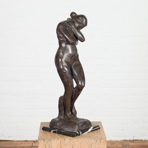 Bronze Tabletop Sculpture Inspired by Auguste Rodin's Eve-RG2130-2. Asian & Chinese Furniture, Art, Antiques, Vintage Home Décor for sale at FEA Home