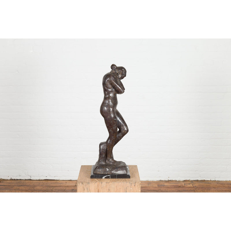 Bronze Tabletop Sculpture Inspired by Auguste Rodin's Eve-RG2130-5. Asian & Chinese Furniture, Art, Antiques, Vintage Home Décor for sale at FEA Home