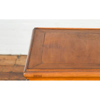 Chinese Late Qing Dynasty Lamp Table with Cracked Ice Shelf and Horse Hoof Feet