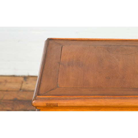 Chinese Late Qing Dynasty Lamp Table with Cracked Ice Shelf and Horse Hoof Feet-YN7626-13. Asian & Chinese Furniture, Art, Antiques, Vintage Home Décor for sale at FEA Home
