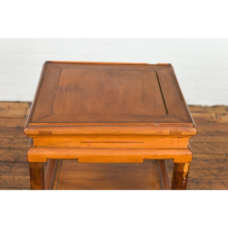 Chinese Late Qing Dynasty Lamp Table with Cracked Ice Shelf and Horse Hoof Feet-YN7626-8. Asian & Chinese Furniture, Art, Antiques, Vintage Home Décor for sale at FEA Home
