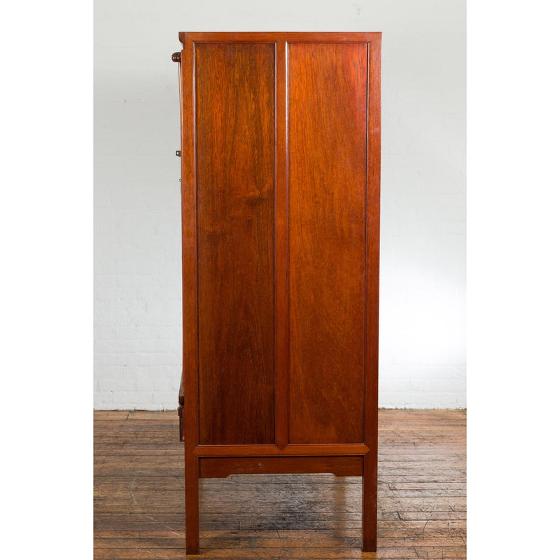 Chinese Qing Dynasty Armoire with Brass Medallion and Reconfigured Pocket Doors-YN2354-17. Asian & Chinese Furniture, Art, Antiques, Vintage Home Décor for sale at FEA Home