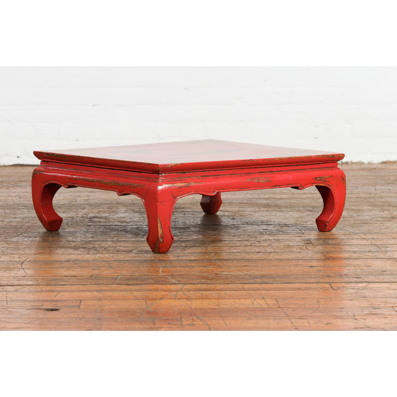 Chinese Qing Dynasty Low Kang Table with Custom Red Distressed Lacquer-YN7605-2. Asian & Chinese Furniture, Art, Antiques, Vintage Home Décor for sale at FEA Home