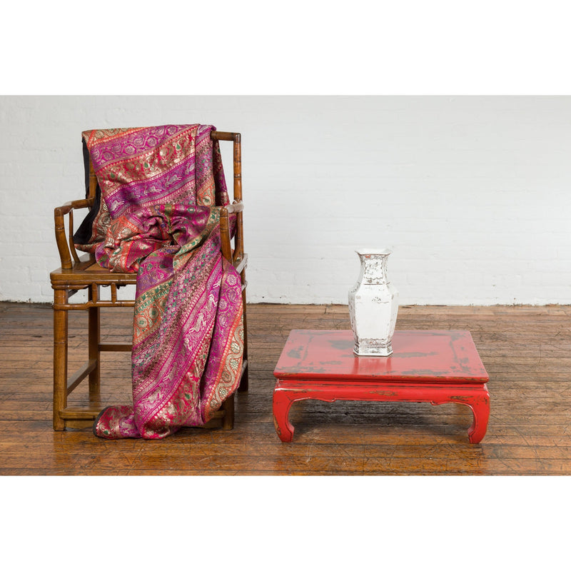 Chinese Qing Dynasty Low Kang Table with Custom Red Distressed Lacquer-YN7605-4. Asian & Chinese Furniture, Art, Antiques, Vintage Home Décor for sale at FEA Home