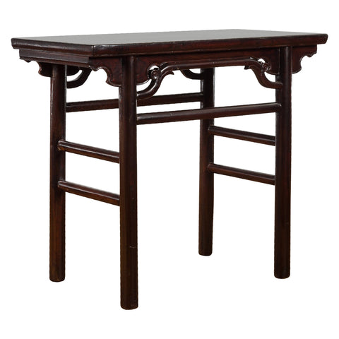 Chinese Qing Dynasty Ming Style Yumu Wood Wine Table with Dark Lacquer-YN4050-1. Asian & Chinese Furniture, Art, Antiques, Vintage Home Décor for sale at FEA Home